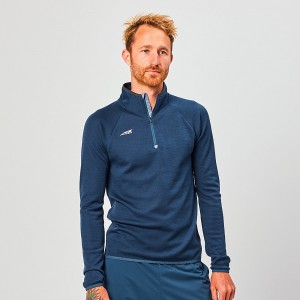 Altra CORE MERINO WOOL 1/2 ZIP Miesten Topit Laivastonsininen | Suomi AL1807K39