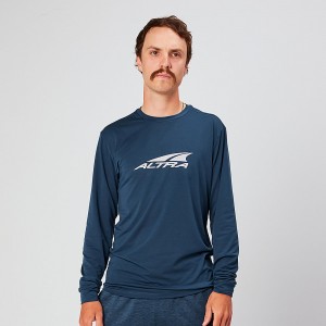 Altra EVERYDAY PERFORMANCE LONG SLEEVE Miesten T-Paita Laivastonsininen | Suomi AL8920U47