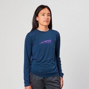 Altra EVERYDAY PERFORMANCE LONG SLEEVE Naisten T-Paita Laivastonsininen | Suomi AL0219N23