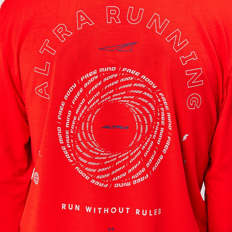 Altra EVERYDAY PERFORMANCE LONG SLEEVE Miesten T-Paita Punainen | Suomi AL7389T49