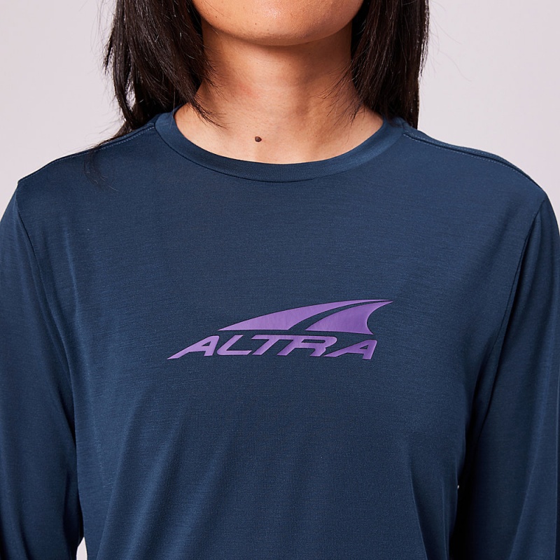 Altra EVERYDAY PERFORMANCE LONG SLEEVE Naisten T-Paita Laivastonsininen | Suomi AL0219N23