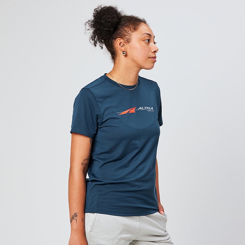 Altra EVERYDAY PERFORMANCE SHORT SLEEVE Naisten T-Paita Laivastonsininen | Suomi AL2018C72