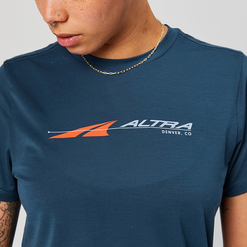 Altra EVERYDAY PERFORMANCE SHORT SLEEVE Naisten T-Paita Laivastonsininen | Suomi AL2018C72