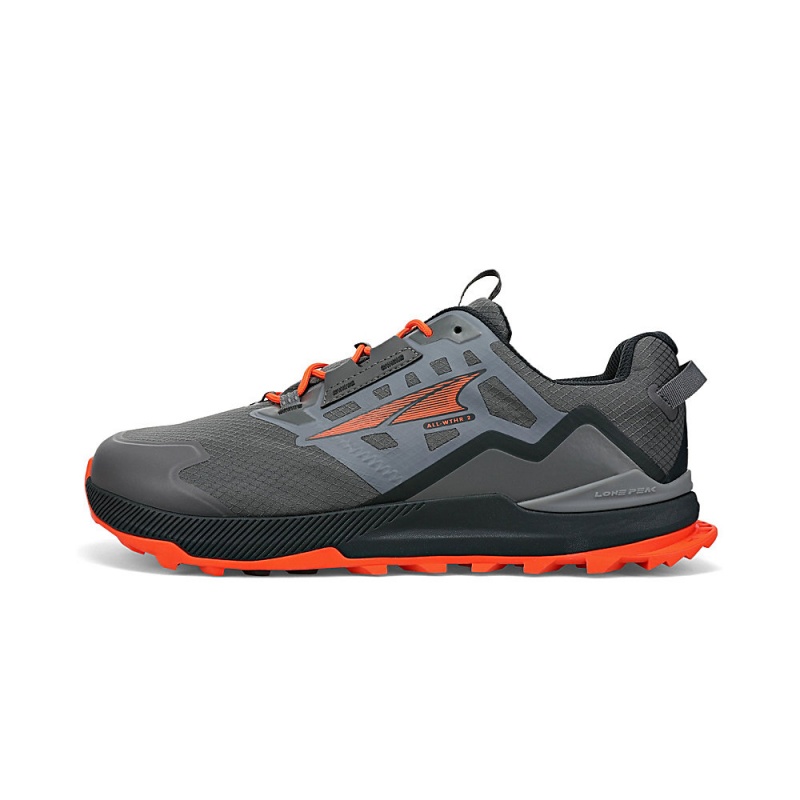 Altra LONE PEAK ALL-WTHR LOW 2 Miesten Vaelluskengät Harmaat Oranssi | Suomi AL2498X57